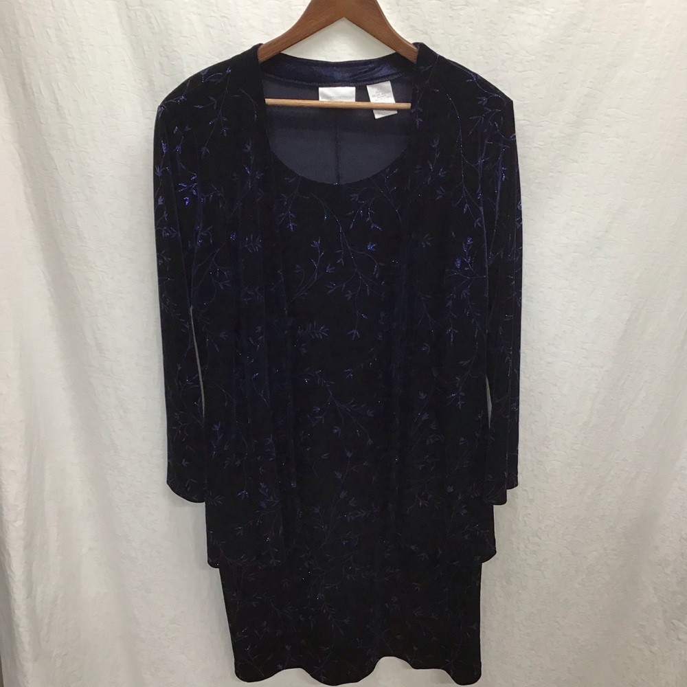 Worthington midnight blue velvet sparkle dress 18W